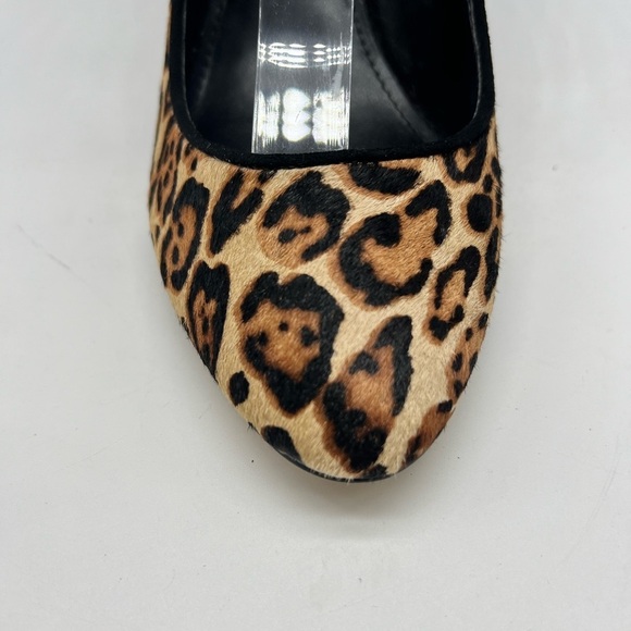 WHBM - Tan And Brown Calf Hair Ankle Adjustable Straps Block Heels Size 7.5 - Picture 4 of 13